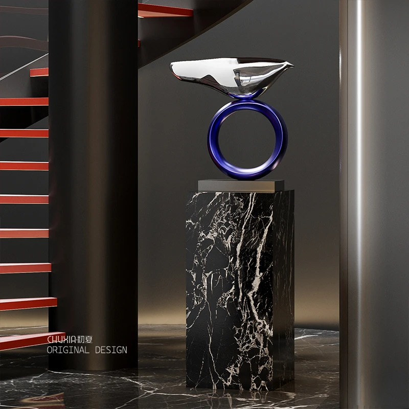 

Creative bird fiberglass sculpture art ornament high-end living room entrance, soft decoration