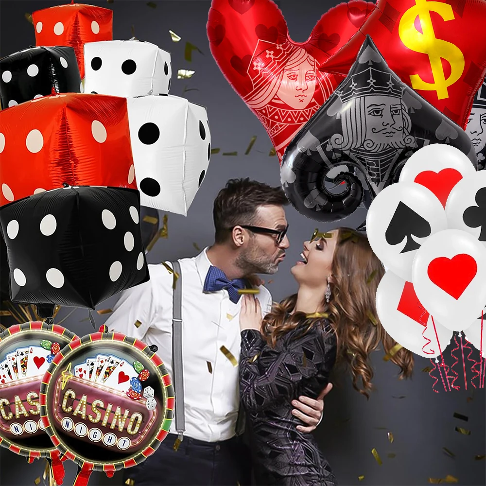 Casino Poker Karten Party Geschirr Pappteller Becher Banner Servietten für Casino-Nacht Las Vegas Geburtstag Party Dekoration Zubehör – Detail 15