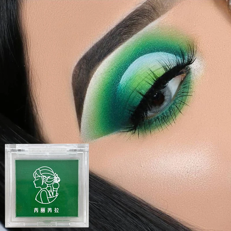 Mattgrünes, einfarbiges, weihnachtlich aufhellendes Lidschatten-Tablett für langanhaltendes, zartes Make-up, wie Rouge, für alle Hauttöne