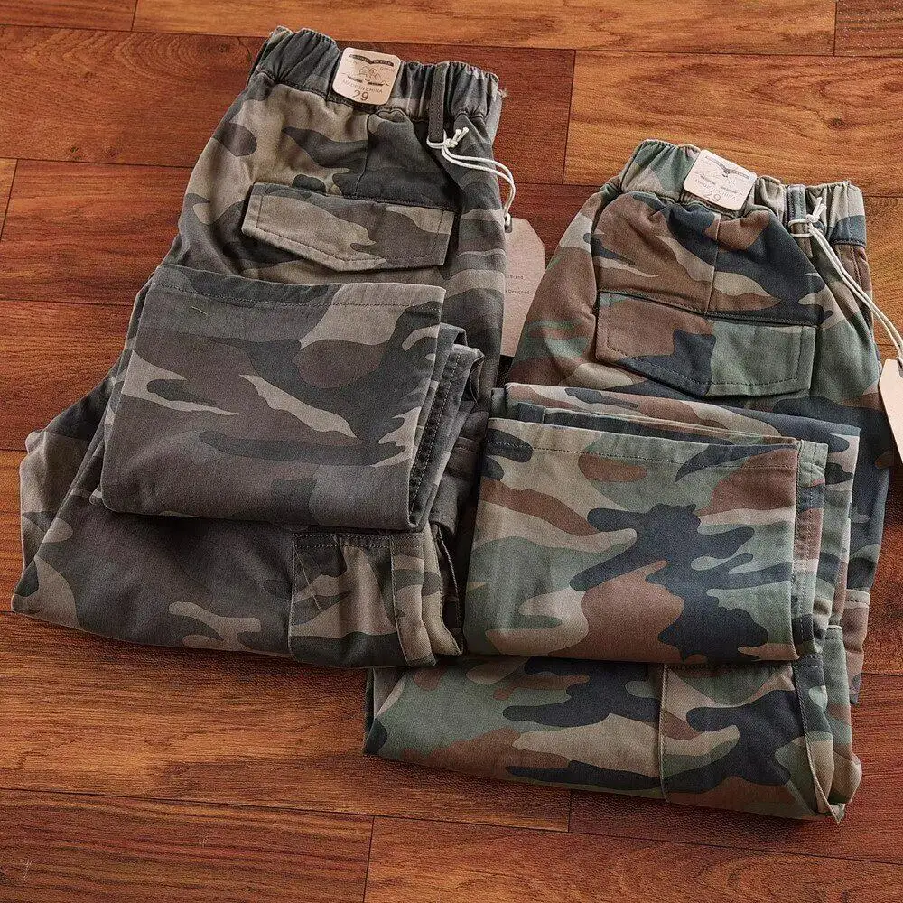 Wear-Resistant Casual Work Pants Men's Spring Summer Straight Leg Cotton Trousers for Construction Site Auto Repair Workers