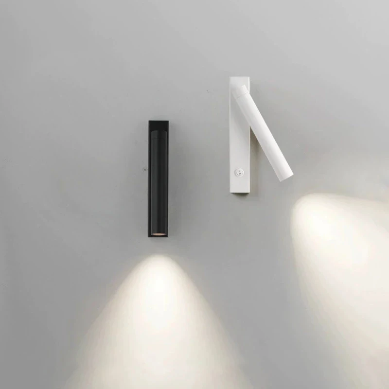 

PF Minimalist Rotate Sconce With Switch Home Decor Study Bedroom Bedside Reading Lamp Spotlight LED Adjustable Angle Wall L