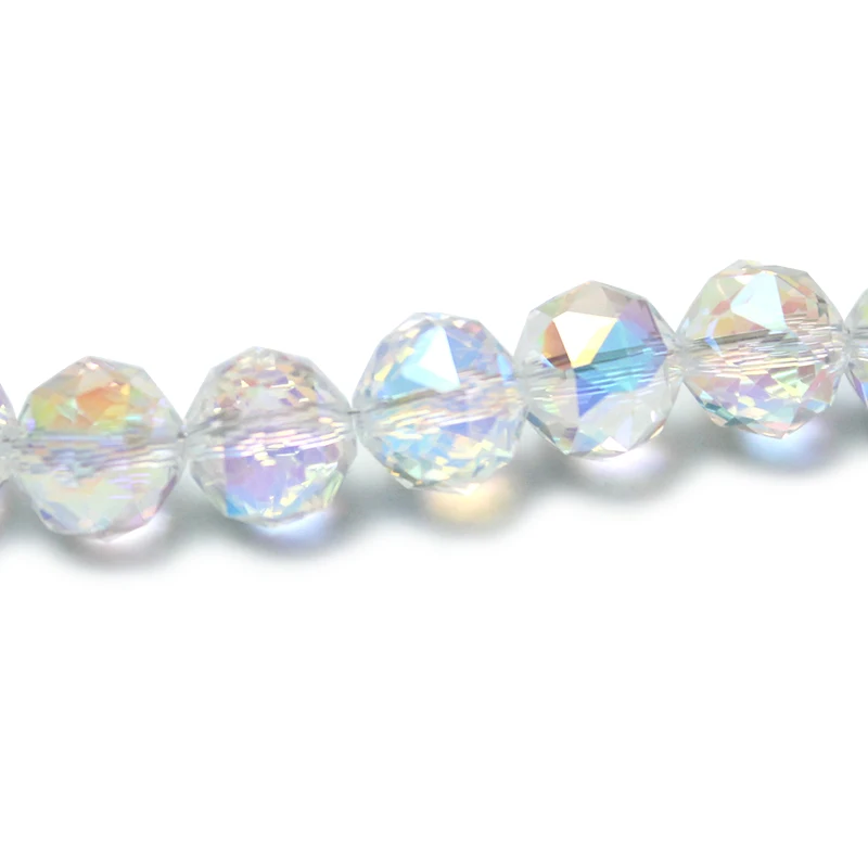 Faceted Clear Glass Austrian Crystal Rondelle Electroplated Color Beads Loose For Jewelry Making DIY Bracelets Necklace Strands