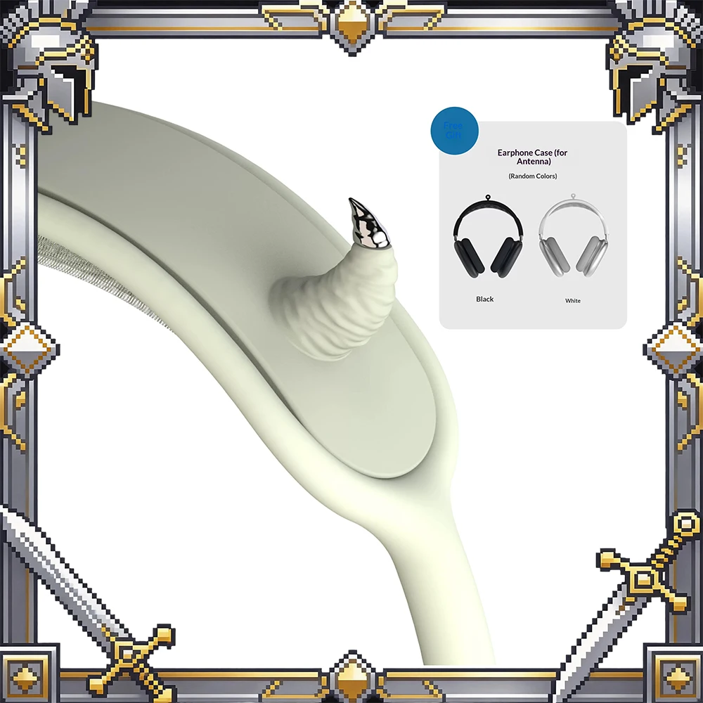 

Чехол для наушников XKSU Devil's Horn с геометрическим дизайном для Airpodsmax, мягкий силиконовый защитный чехол для наушников с гальваническим покрытием, серебристый, подарок