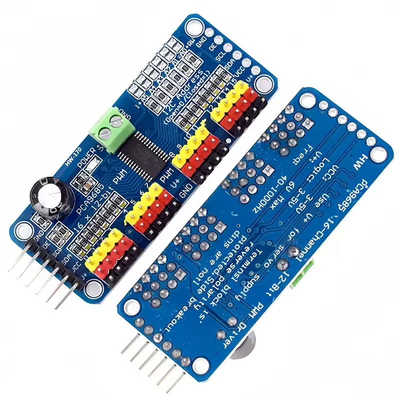 PCA9685 Controlador de Motor Servo PWM de 16 Canales y 12 bits, Interfaz I2C IIC, Módulo de Protección Servo PCA9685 para Robot Arduino/Raspberry Pi