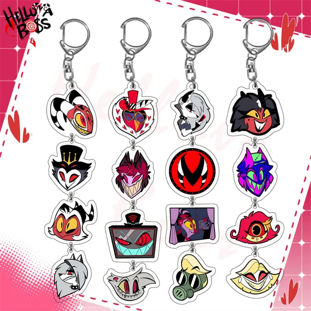 

For Acrylic Keychain Helluva Boss Bilitzo Moxxie Milie Loonie Stolas Goetia Backpack Pendant Anime Peripheral Holiday Gift