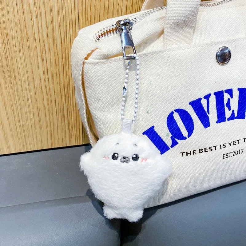Ciondolo portachiavi bambola di peluche con sigillo morbido Accessori per bambole di pezza animale dell'oceano Portachiavi con sigillo soffice Kawaii Decorazione per la casa
