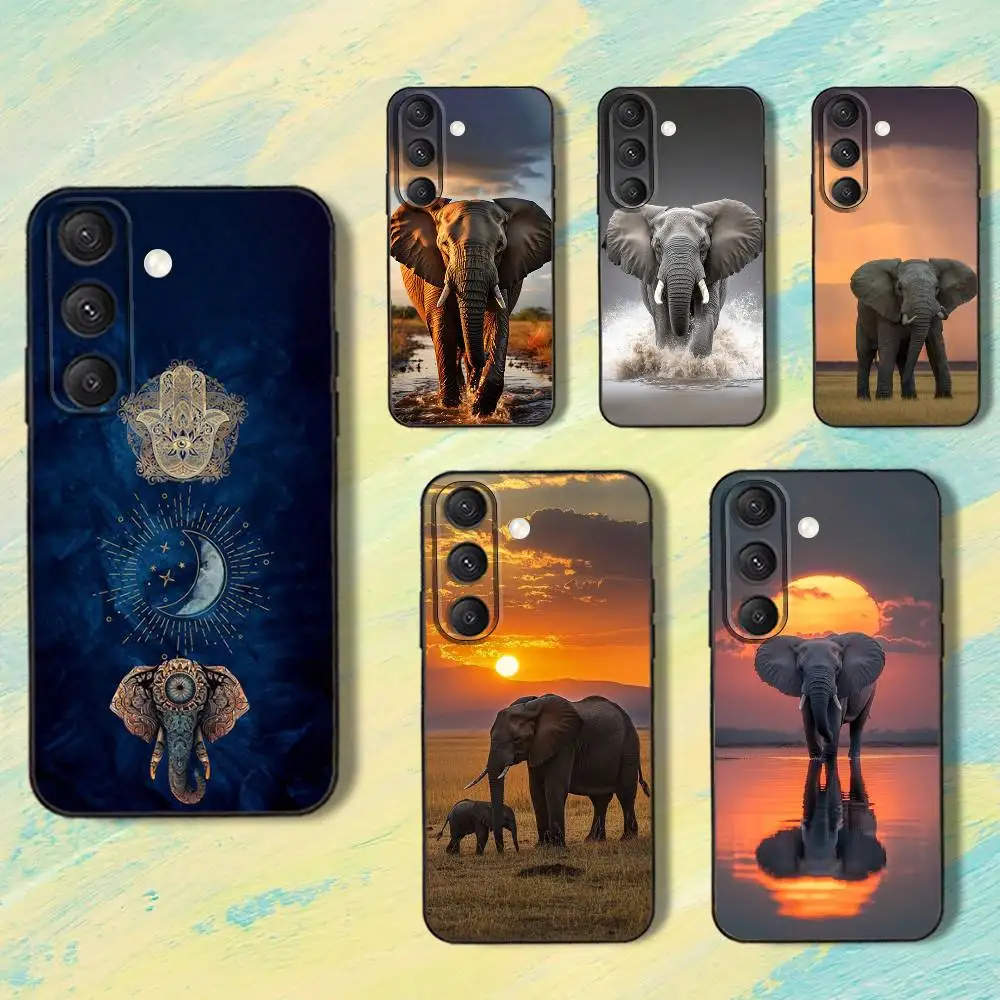 

Huge Elephant A-Animal Phone Case For Samsung S25,S24,S10,S22,S21,S20,S23,Ultra,Plus,Lite,FE,Soft Silicone Black Cover