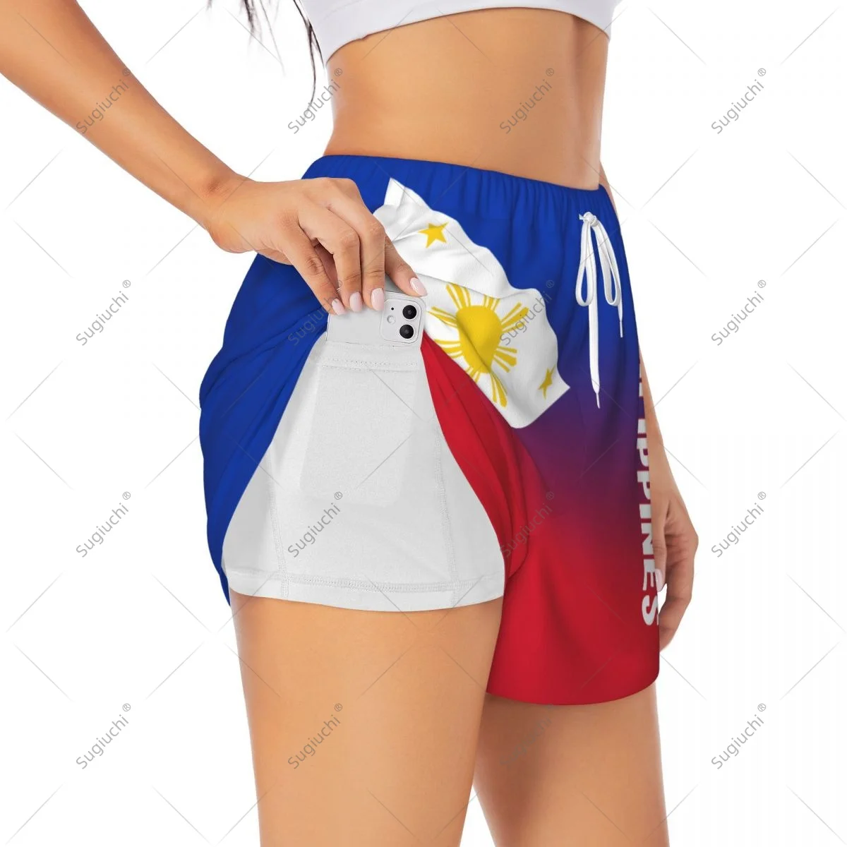Women Girl Sports Shorts Philippines Flag for Female Yoga Running Pilates Fitness Workout Lightweight Activities