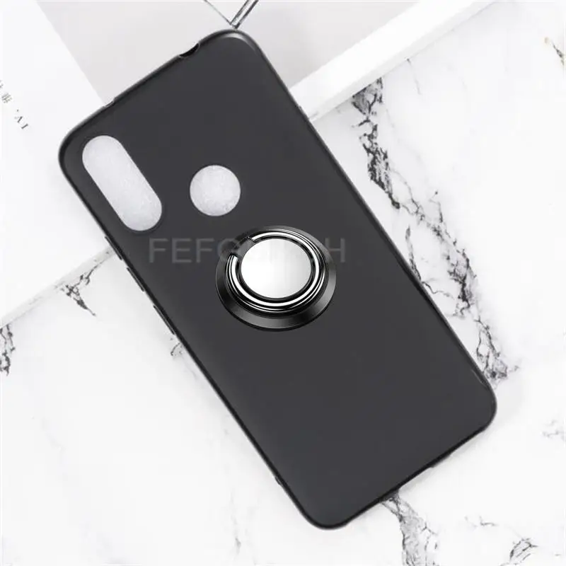 For Lenovo A6 Note 6.09 inch A 6 Note L19041 Back Ring Holder Bracket TPU Soft Silicone Phone protect Case Anti falling shell