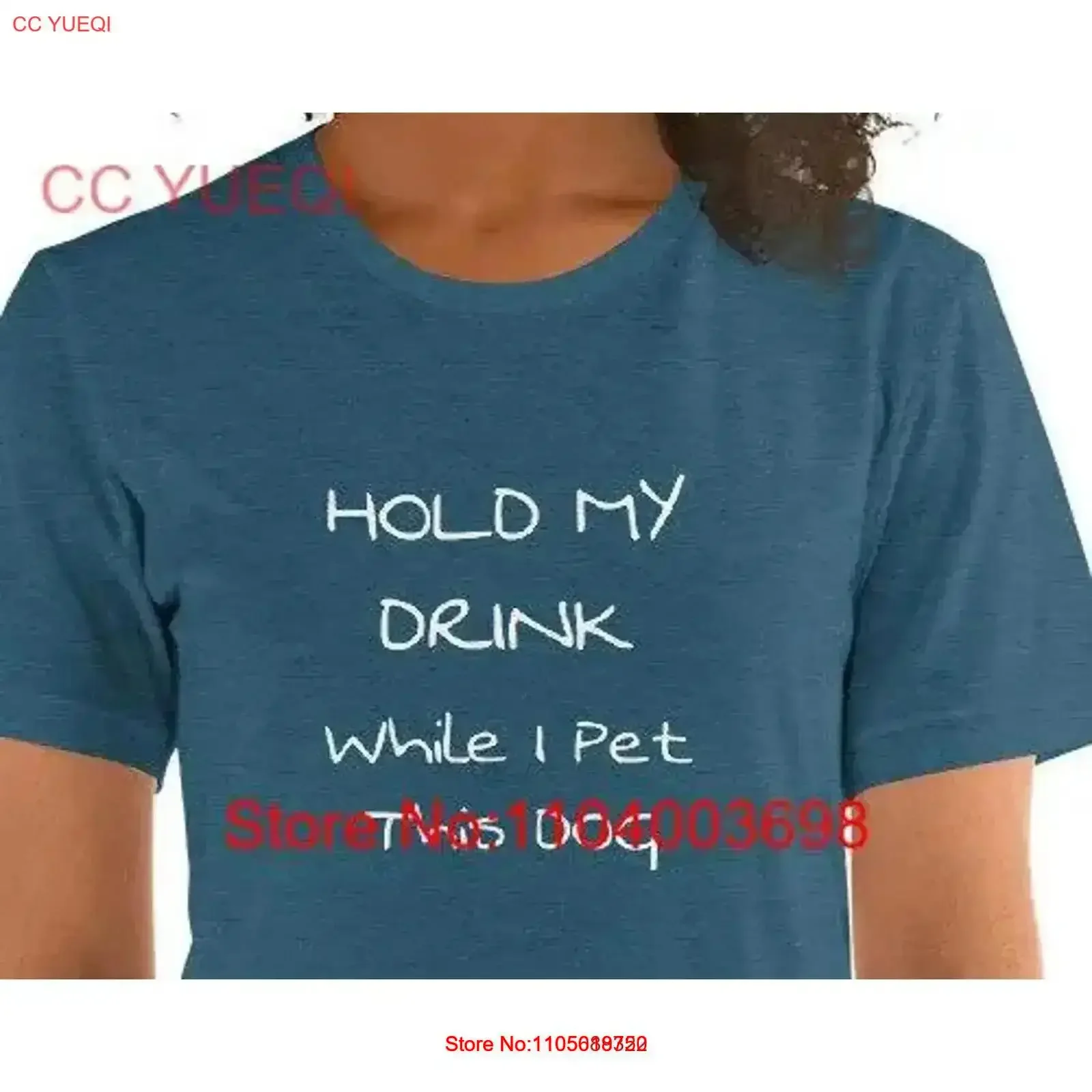 Hold My Drink While I Pet This Dog T Shirt vintage Washed designer clothes Comfortable streetwear Breathable fashion Versatile