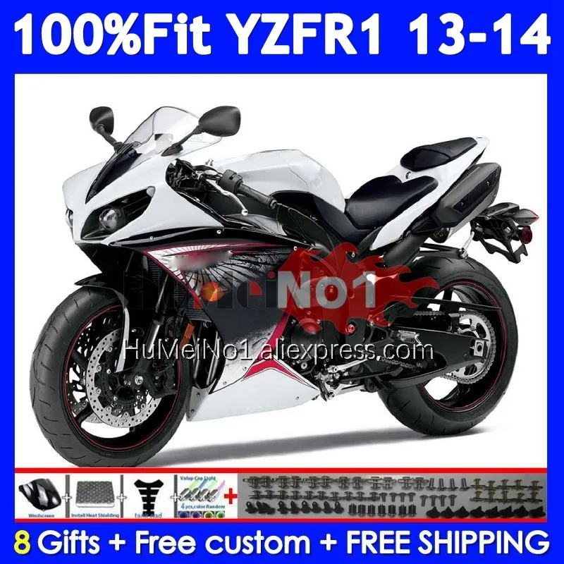 Injection Body For YAMAHA YZF R1 R 1 1000 CC YZF-R1 YZFR1 13 14 369No.57 YZF1000 1000CC YZF-1000 2013 2014 Fairing Gloss white