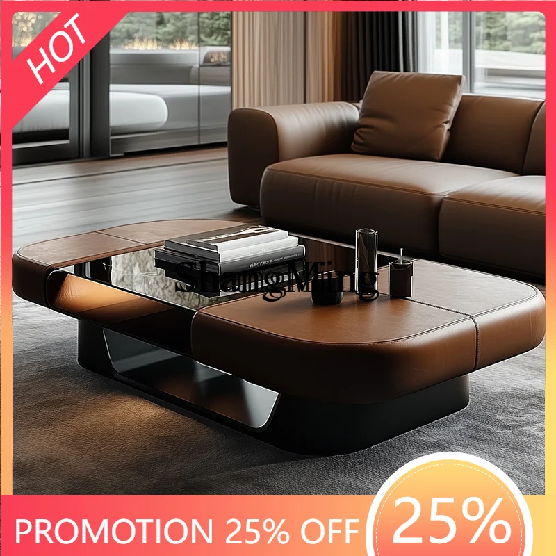 

ZYY Vintage Style Coffee Table Living Room Home Use Hollow Rectangular New High Small Apartment Hollow Coffee Table