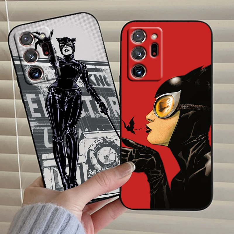 Film C-Catwoman Sexy For Samsung Note 20 10 Ultra Plus A31 A14 A12 A70 A34 A25 A04 A05 A15 A24 5G Black TPU Phone Case