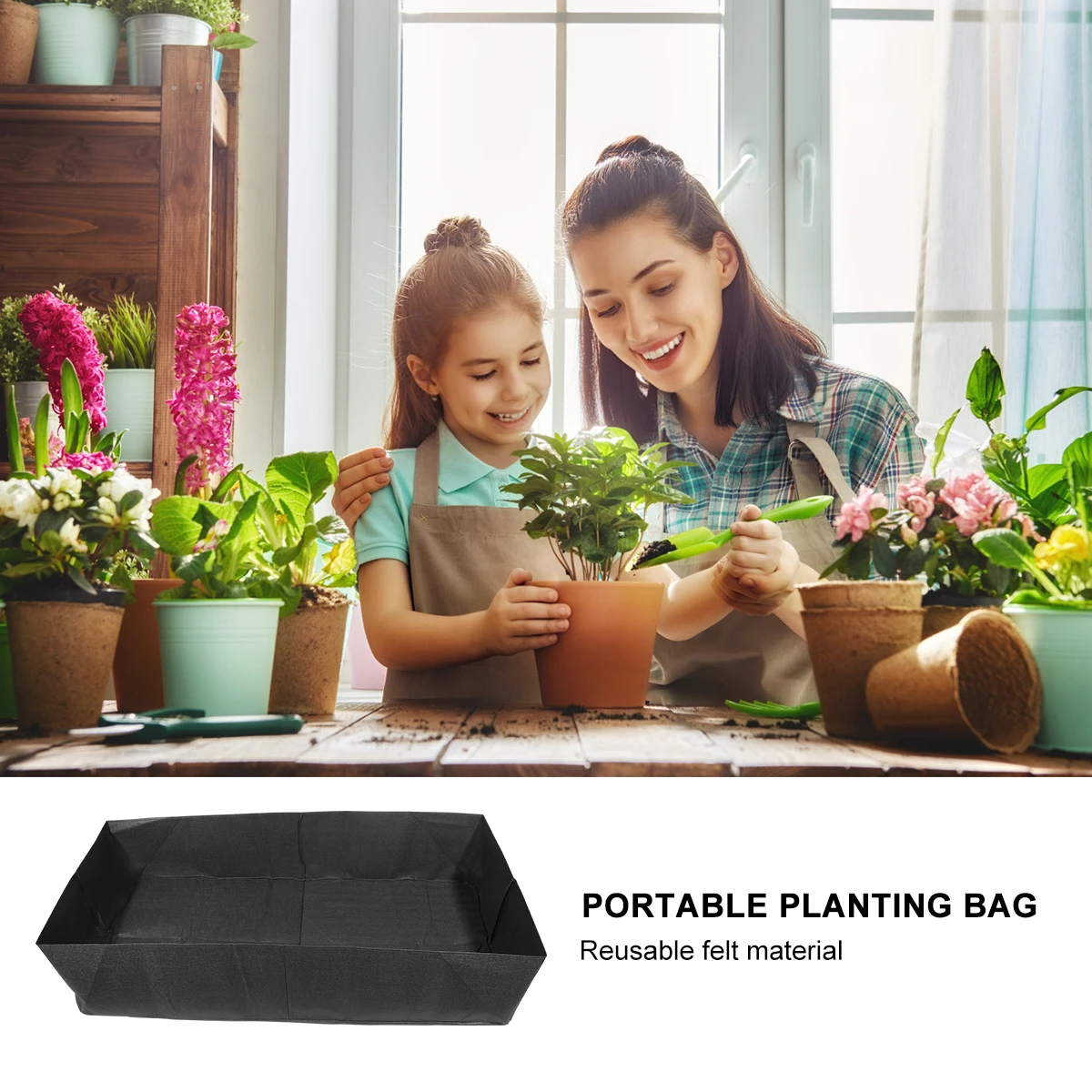 

Planting Bag for Garden Nonwoven Fabric Pouch Potato Growing Large Capacity Flower Breathable Reusable Vegetable Gardening Soil