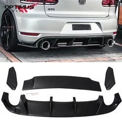 Car Rear Diffuser for Volkswagen Golf MK6 GTI 2008-2013 Glossy Black Car Body Kit Lip Bumper Spoiler Plastic Splitter