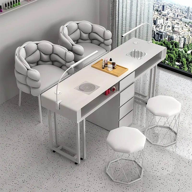 

Drawers White Manicure Nail Table Storage Modern Korean 80 Cm Nail Salon Tables Designer Luxury Mesa De Manicura Beauty Salon