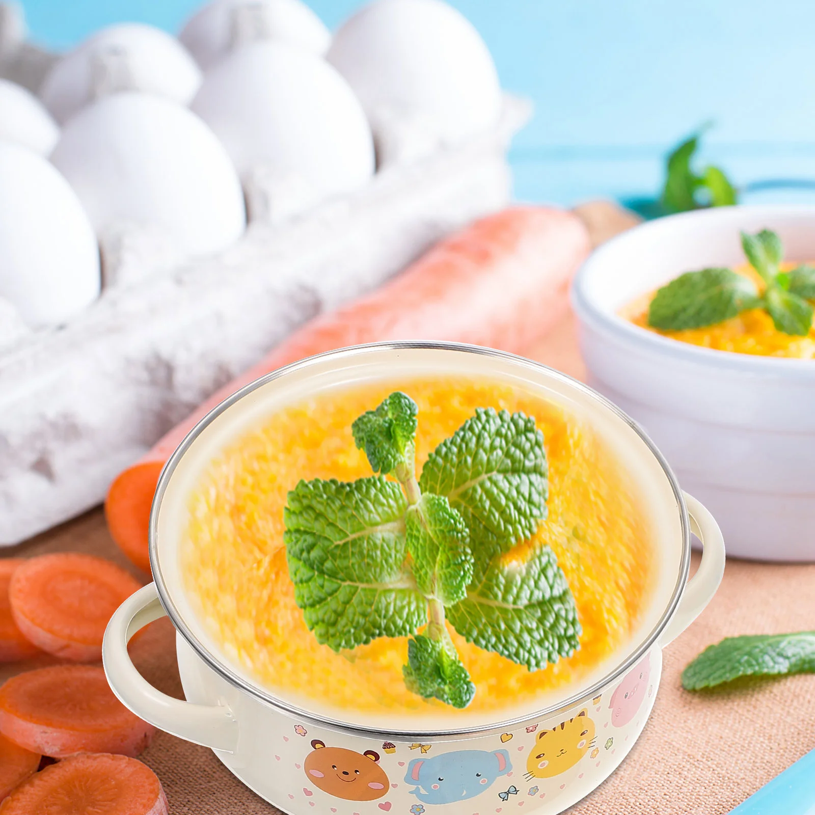 مقالي خبز من المينا المغطاة لوعاء الفرن وأواني الطبخ المزخرفة #4