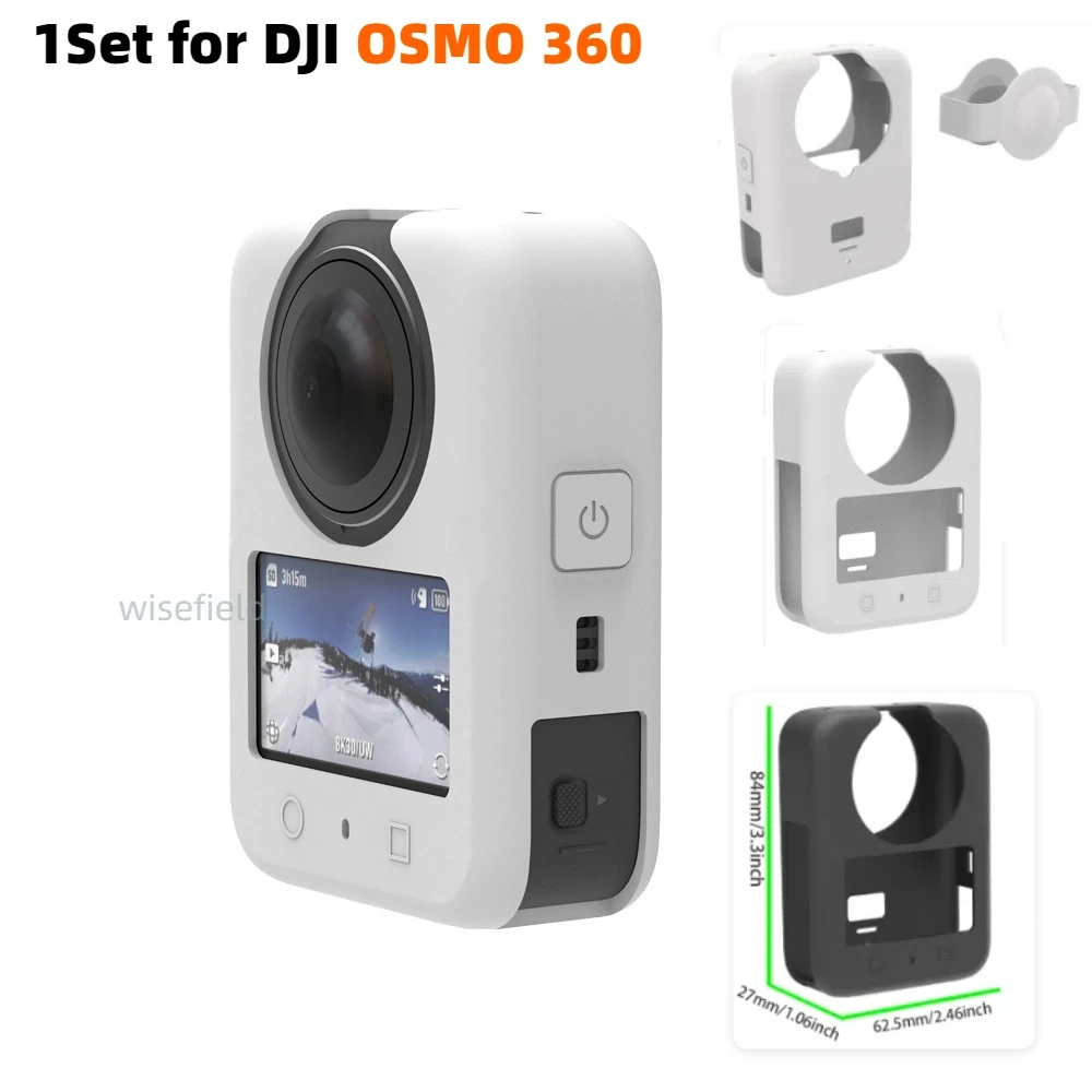 

1Set Silicone Lens Cover +Body Protective Case for DJI OSMO 360 Camera Protection Sleeve Shell Protector