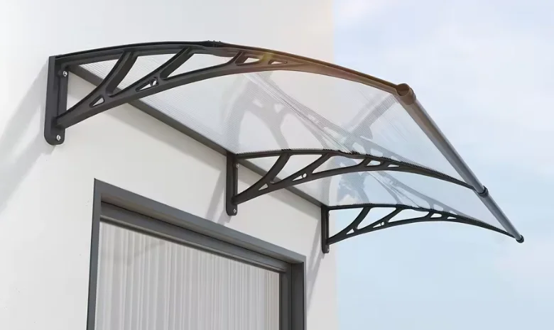 Grand auvent en polycarbonate pour entrées; Auvents et abris de protection contre la pluie et la nei
