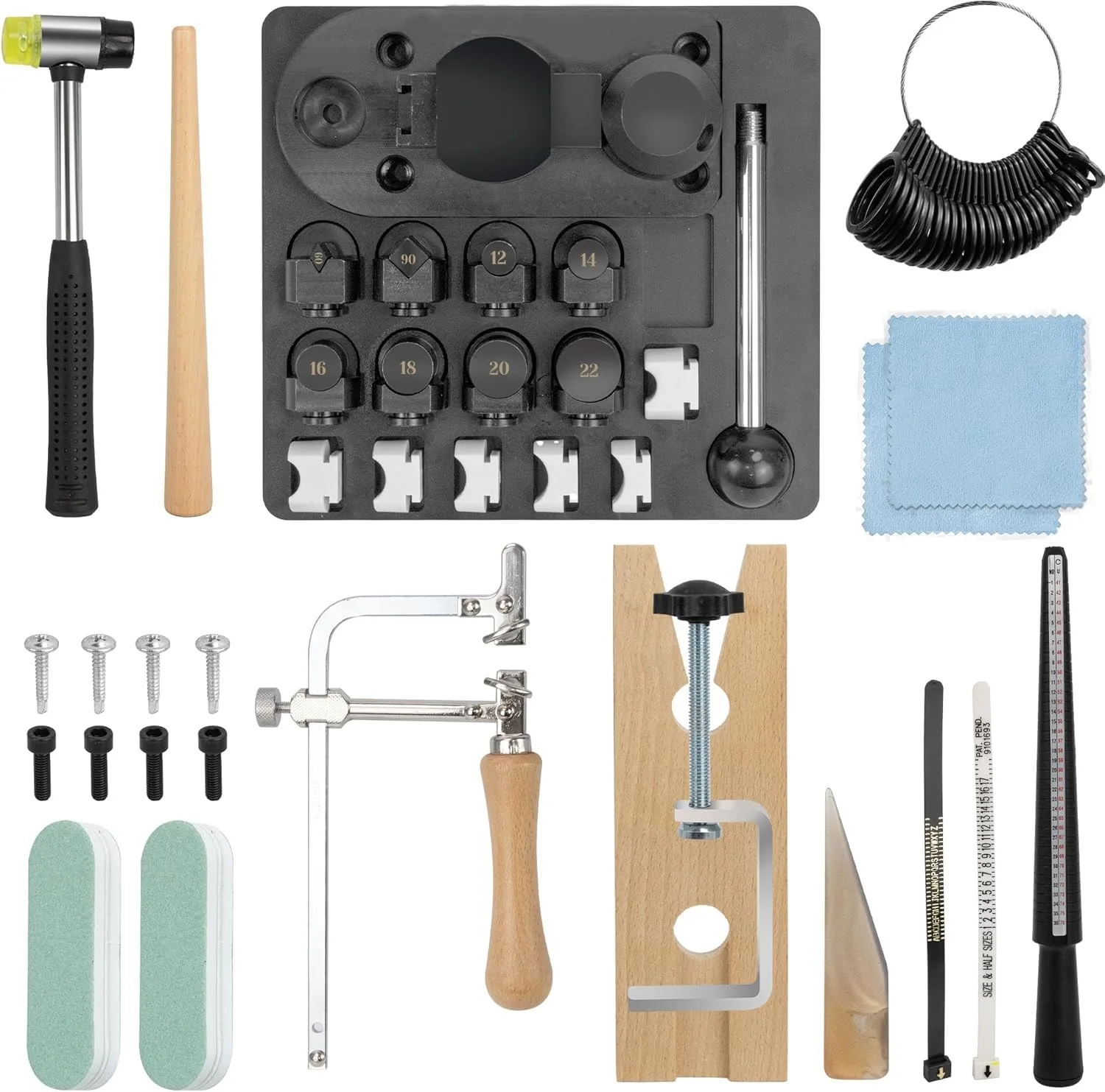 Professional Ring Sizer Tool Jewelry Saw and Ring Bender Kit for Ring Resizing Straightening Repairing and Finger Size Measuring