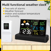 Multifunctional Wireless Weather Station Forecaster Indoor Outdoor Thermometer Hygrometer with Sensor Color Screen Weather Alarm