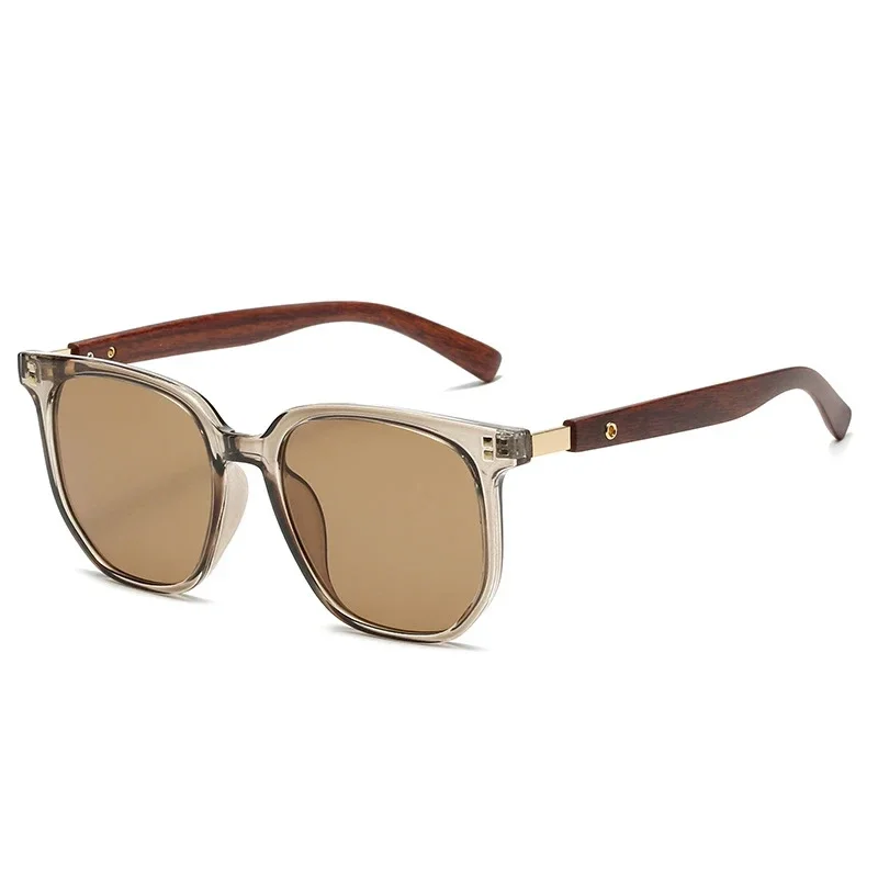 Lunettes de soleil rétro pour hommes et femmes, lunettes carrées vintage, lunettes de soleil en bois de luxe, verres anti-Blu-Ray, lunettes de mode, 2023