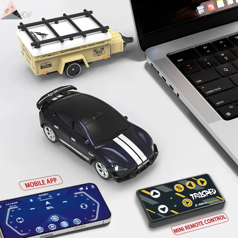 1:64 스케일 RC 드리프트 카, 멋진 LED 조명, 2단 기어, 리모컨 장난감, 시뮬레이션 스포츠 모델, 소년 어린이 선물용