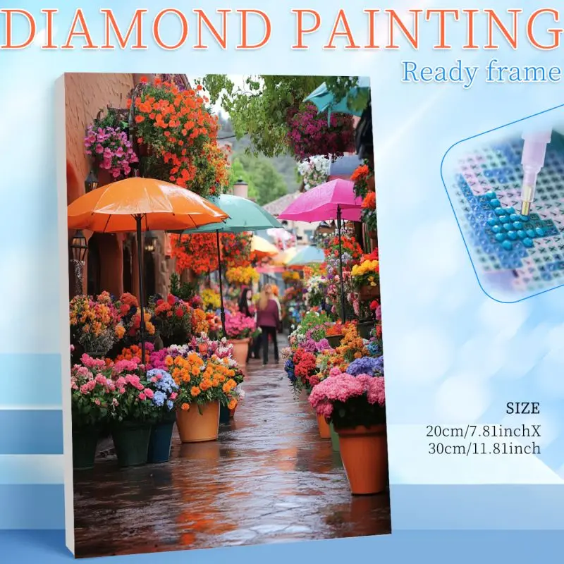 

Алмазная вышивка RUOPOTY «Цветочный магазин» в рамке, 5D, уникальный подарок, товары для творчества, пейзаж, полный круглый/квадратный набор, ручная работа, алмазная мозаика