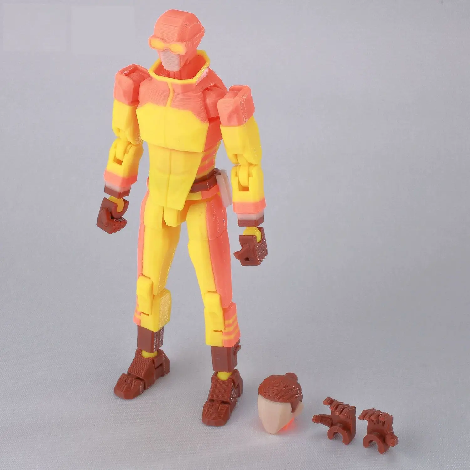 3D-gedruckte, mehrfach bewegliche Puppe, Spielzeugfigur Invincible Young Hero 2.0, blau-schwarzes Modell, fertige Dekoration – Detail 12