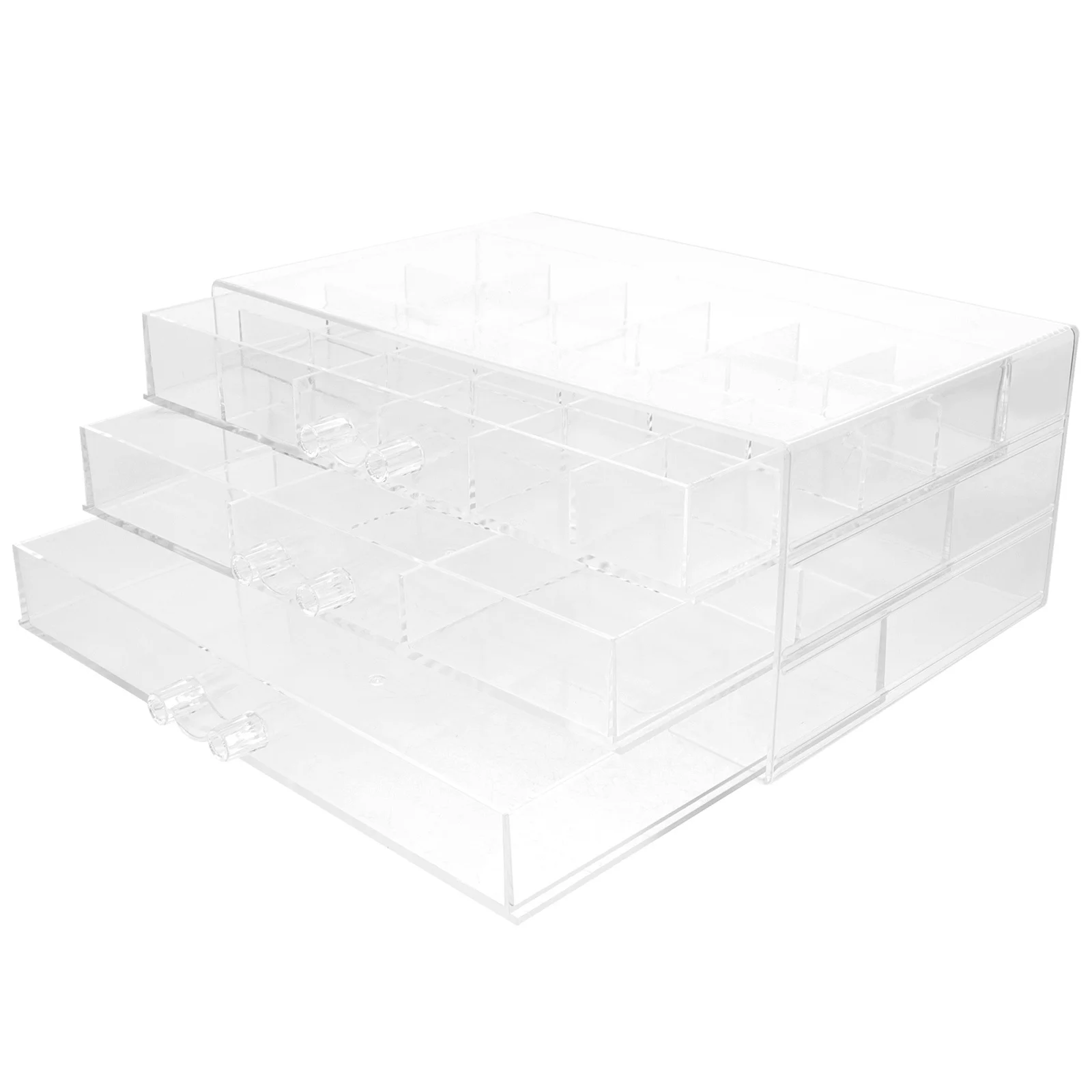 Multi-Gird Transparent Earring Storage Box Clear Jewelry Organizer Nail Charm Holder Beads Storage Desktop Manicure Accessory