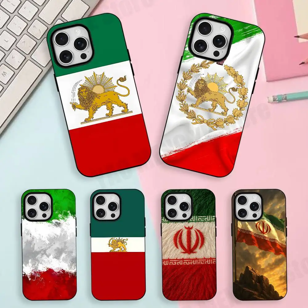 

Iran Flag and Emblem Frosted Soft For Phone Case For Iphone 11,12,13,14,15,16,17 Pro Max X Wireless Charge Magnetic Bumper Cover