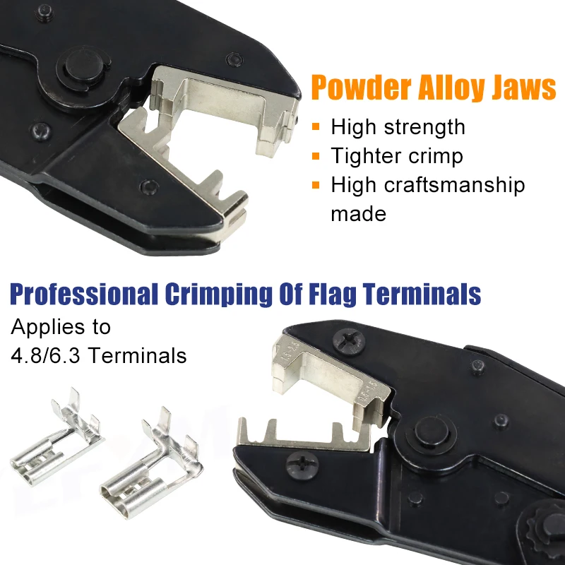 Flag Type Receptacles 4.8,6.3 Insulated Terminals HS-056FL For 0.5-2.5mm²/20-13AWG Crimping Pliers Connectors Brand Tools