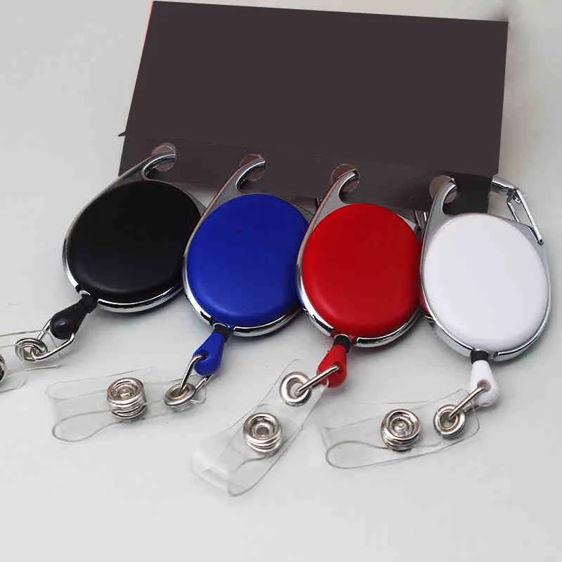 

1PCS Student Retractable Badge Reel with Card Holder Case Cover Key Chain Black Retractable ID Credit Card Holder Clip Bag
