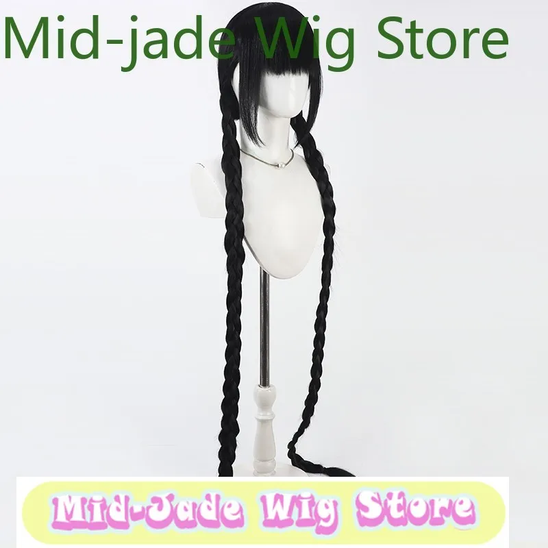 Black Lagoon Roberta Cos Wig -1m Long - 1.4m Long Black Real Scalp Hair Anime Games Costumes Props Role-playing Wigs