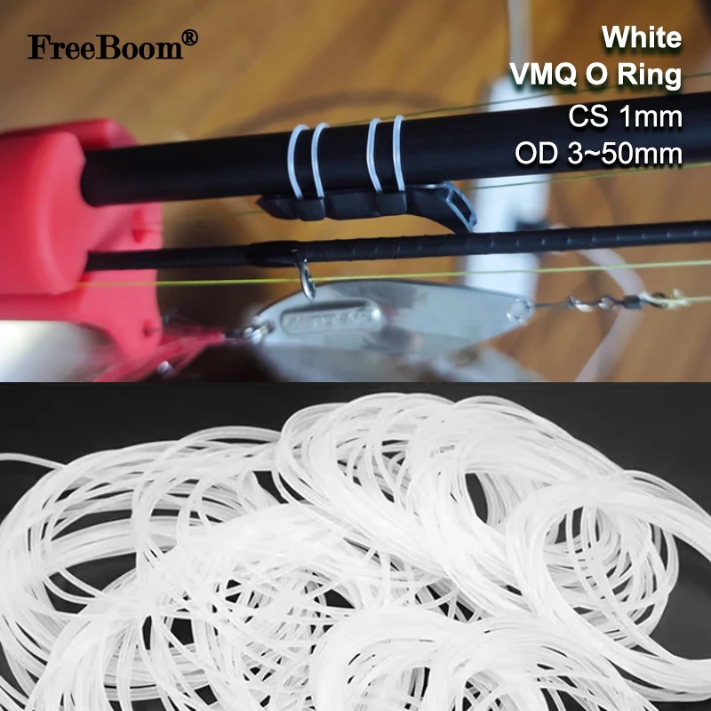 10/50pcs Food Grade White VMQ O Ring Gasket CS 1mm OD 3/3.5/4/5/6/7 ~ 50mm Rubber Silicone Ring Waterproof Washer Round O Shape