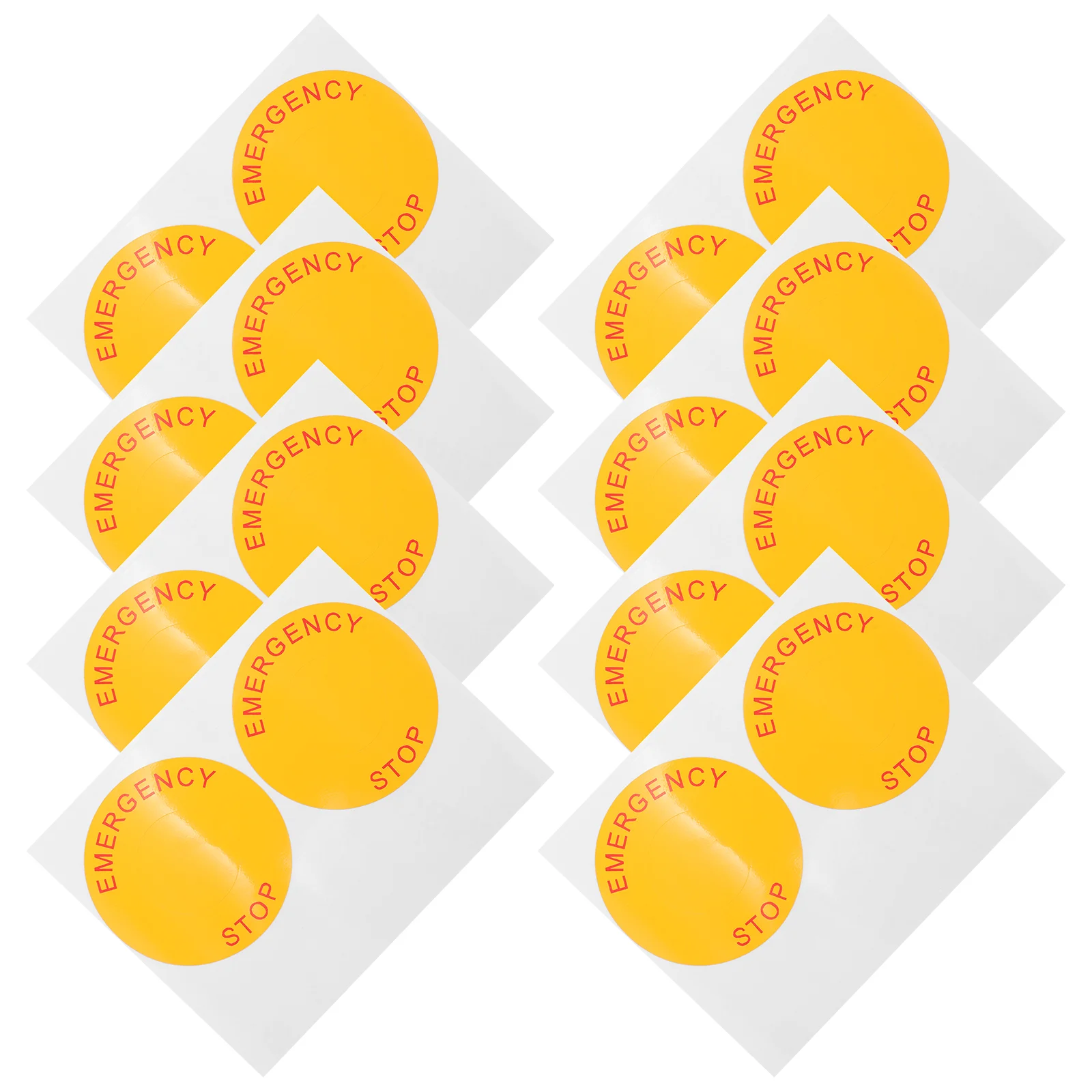 8 Sheets Nail Stickers Emergency Stop Sign Decals Equipment Label Machinery Warning