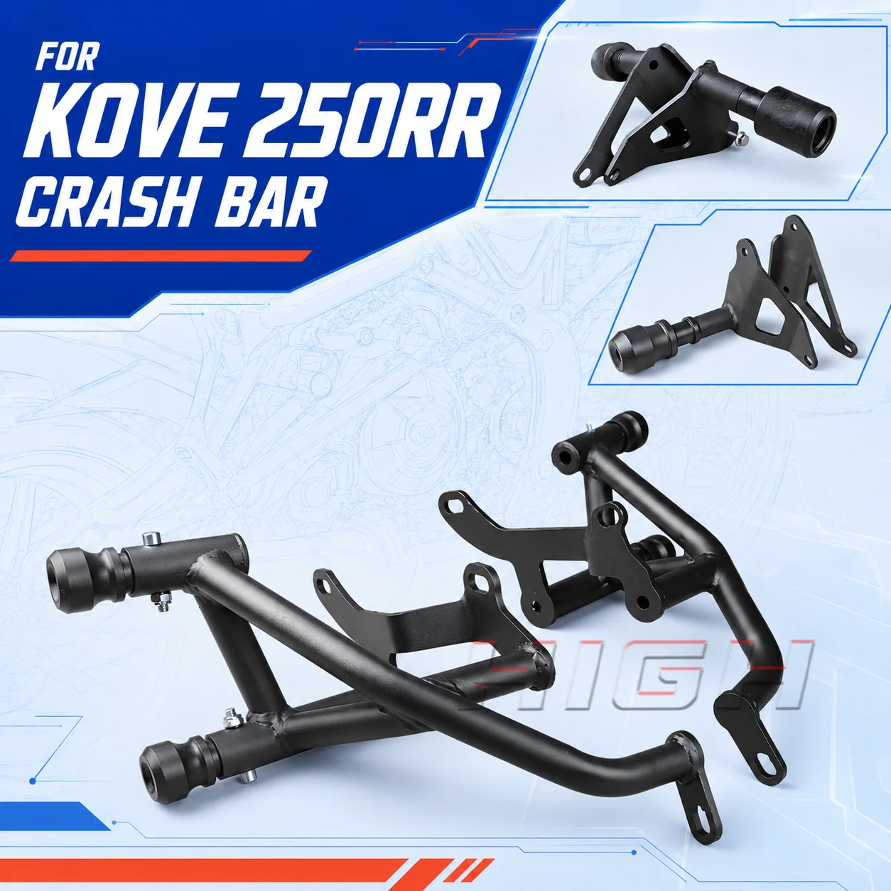 FIT FOR KOVE 250RR RR 250 Anti‑Drop Body Guard Crash Bar Bumper  Protective Bar