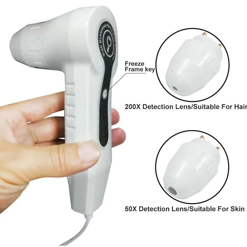7 inch Scalp Detector Hair Follicles Oil Moisture Tester Skin Analyzer Machine Facial Skin Hair Analyser Machine Rechargeable