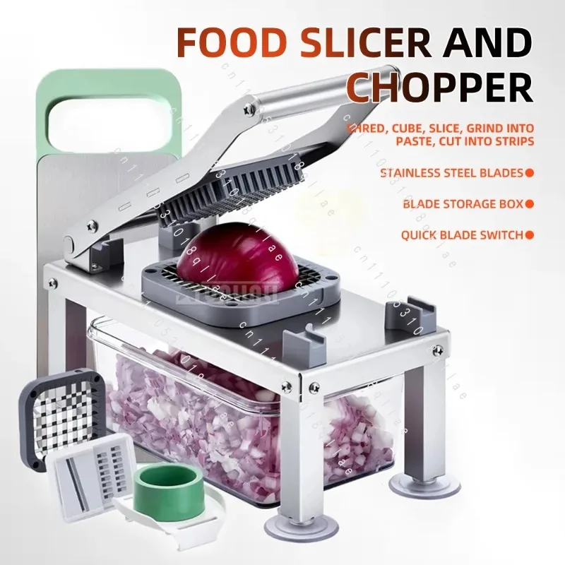 AY-490 Food Slicer Multi-Functional with 9 Accessories for Shredding Slicing Grinding and Cutting Strips Kitchen Tool