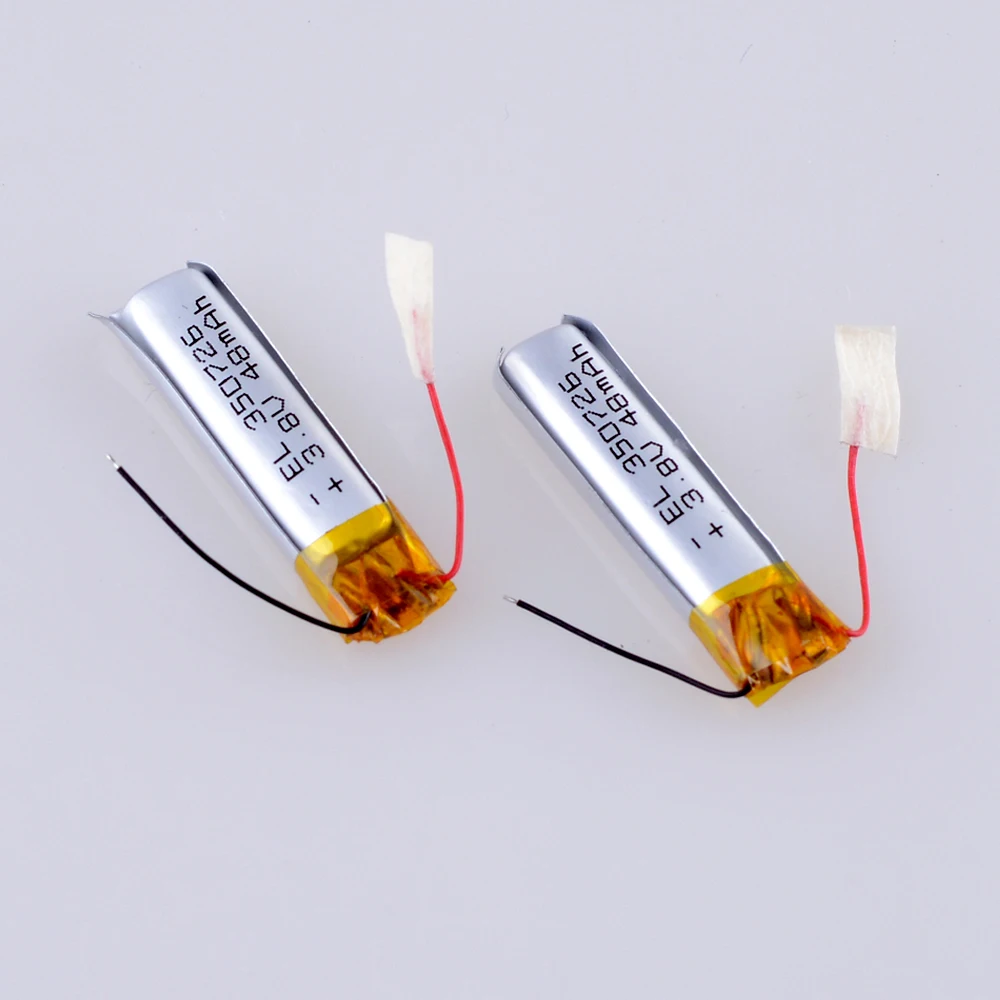 Thin Small Toy 3.8V 350726 48mah Polymer Rechargeable Battery  Lithium-ion Batteries DVR recorder FOR Xiaomi Air2 SE TWS 350725