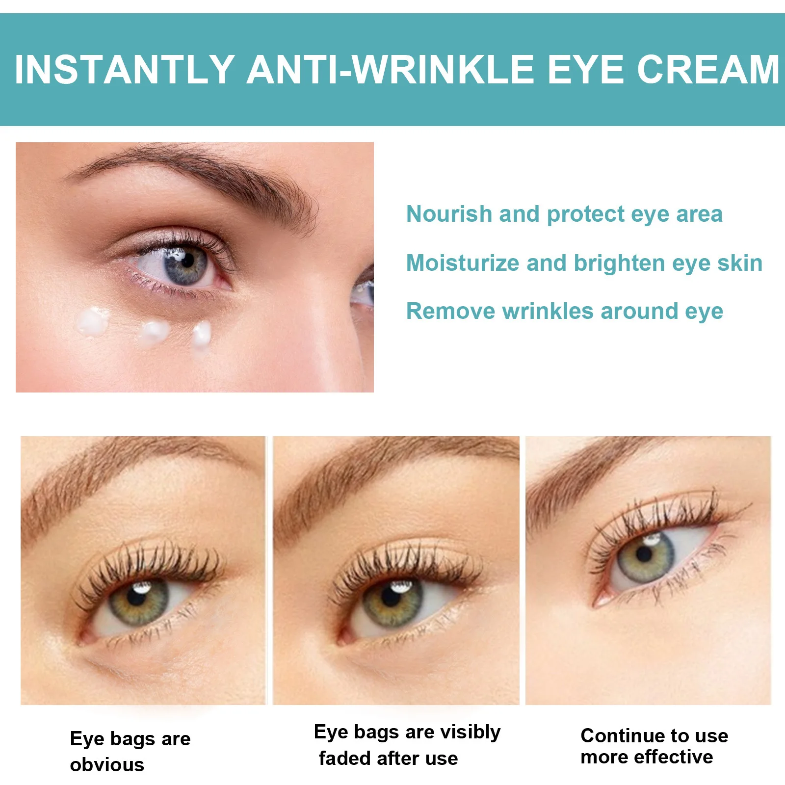 Moisturizing Eye Cream Hydrating Eye Area Corners Fine Smooth Radiant Translucent Dewy Massage Apply Under Eye Skincare 5PCS