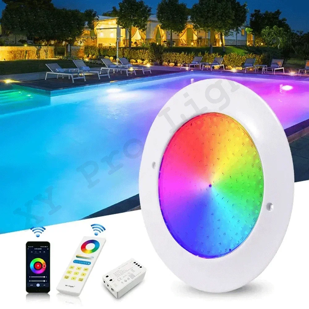 

40W RGB LED Swimming Pool Light Underwater Wall Hanging Lamp 35W APP Remote Control IP68 Waterproof outdoor Landscape Lighting