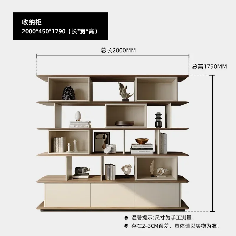 G Modern simple floor-to-ceiling bookcase shelf bookshelf integrated against the wall Nordic leather bookshelf living room
