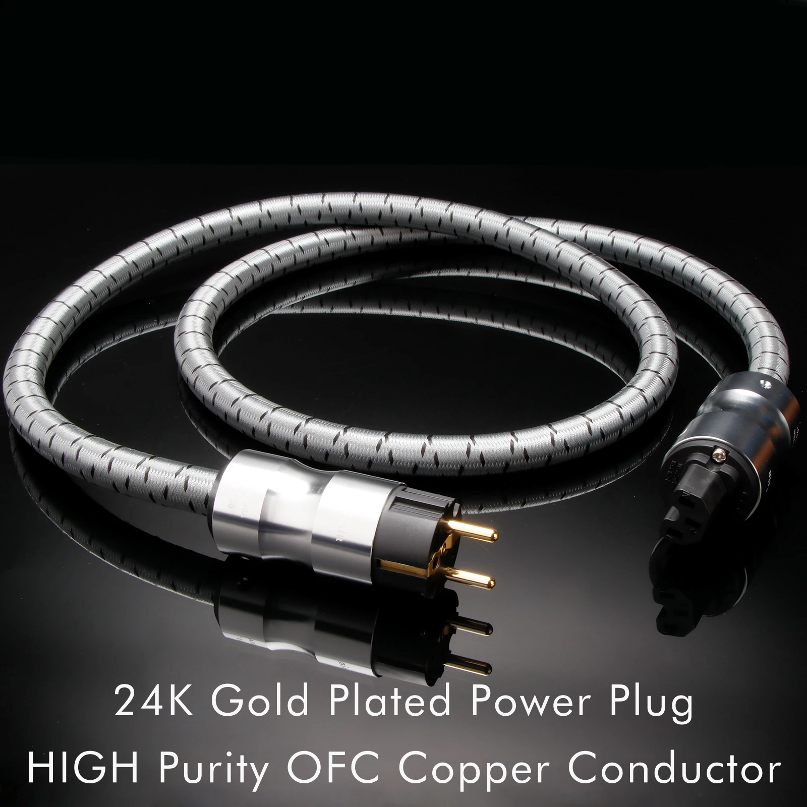Preffair Power Cable EMC Shield AC Power Cord Gold Plated EU Schuko Power Cable EU/US Power Cables EU US Plug Power cable