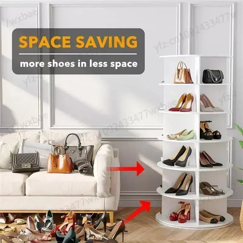 Rotating shoe rack Multi-layer household economy space saving shoe rack Simple door small shoe rack dormitory storage shoe rack