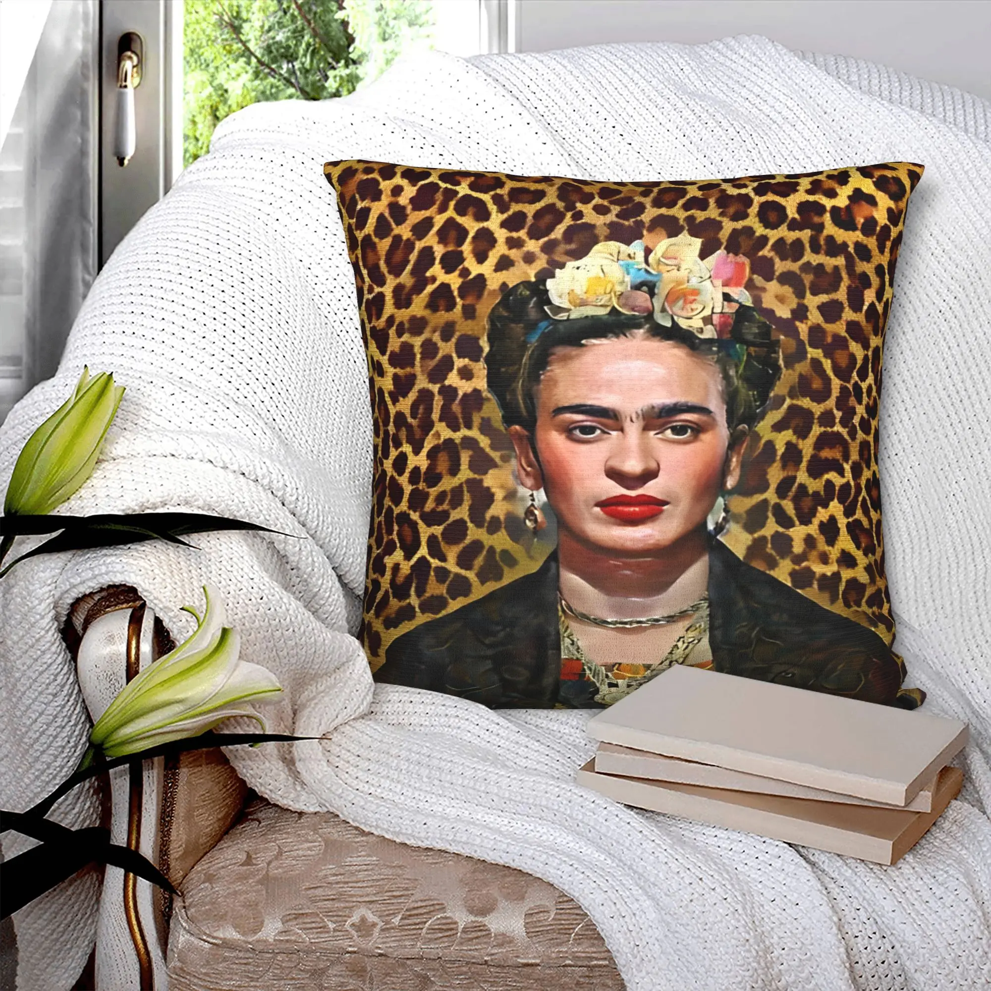 Fridaes Kahloes Printed Pillowcases Cushion Cover  Pillow Covers Soft and Sweet Bed Decoration Square Multi-Size