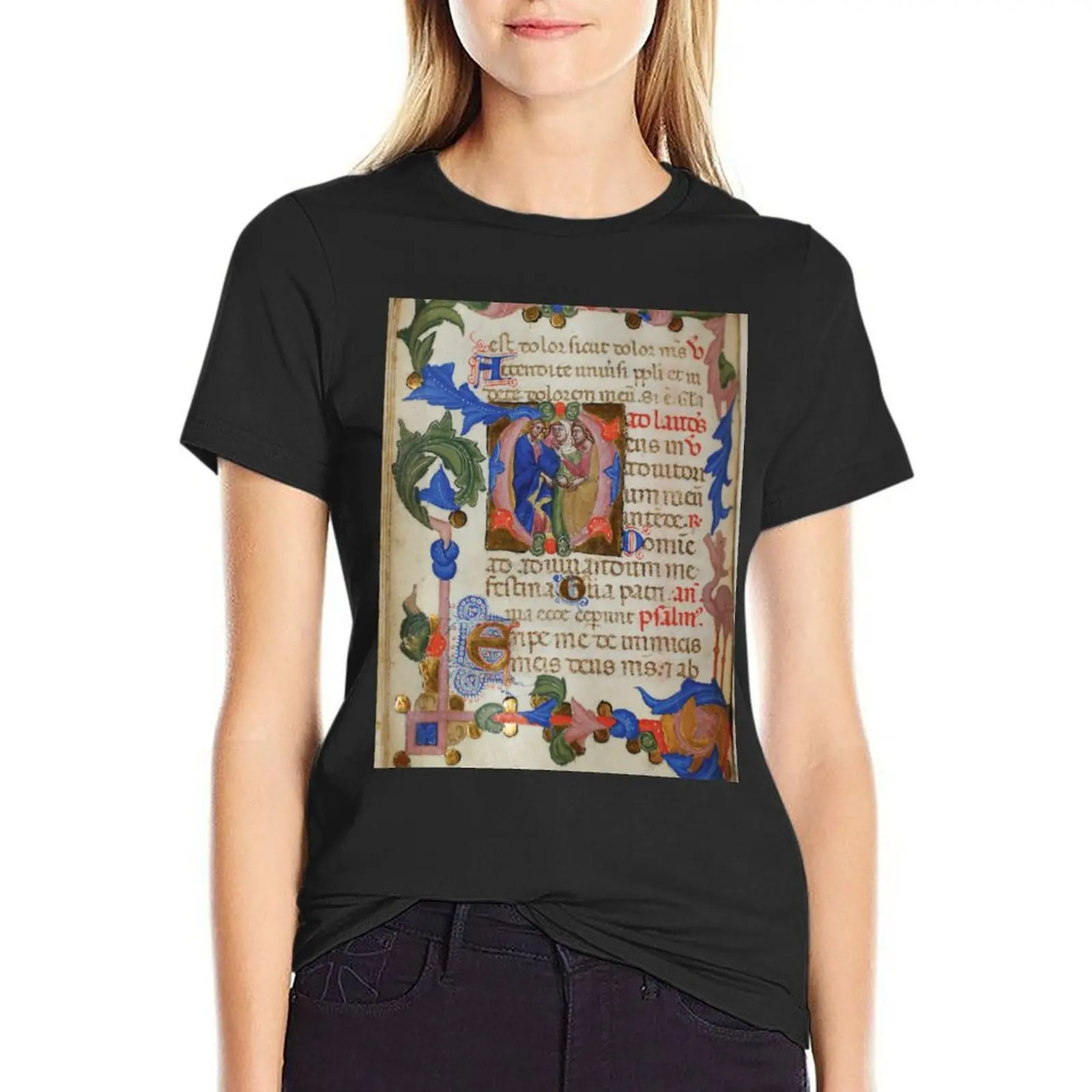 Italian book of hours, circa 1375 T-Shirt plus size tops summer tops Short sleeve tee tshirts woman