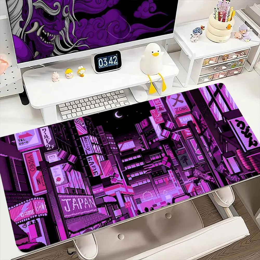 

Коврик для мыши Art Neon City Pattern 900x400 мм, большой игровой коврик для мыши, клавиатура, геймерский резиновый коврик против морщин, противоскользящий нижний настольный коврик