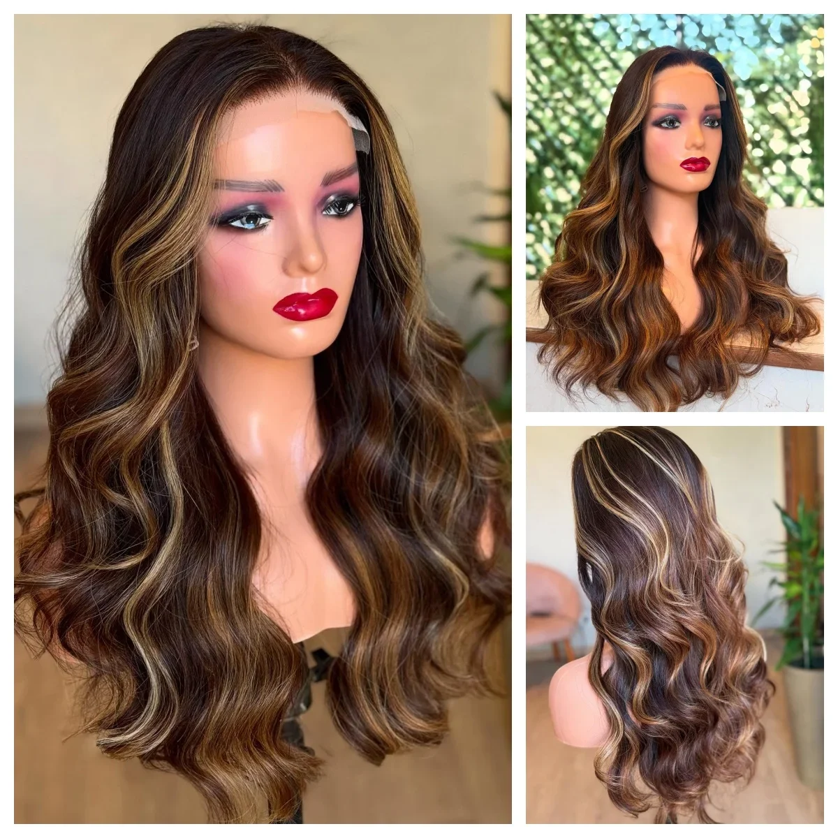 

Натуральный Мягкий Длинный Объемная Волна Выделите Коричневый 5x5 Шелковая Основа Еврейский Парик Человеческих Волос Детские Волосы HD Кружева Европейские Волосы Предварительно Сорванные