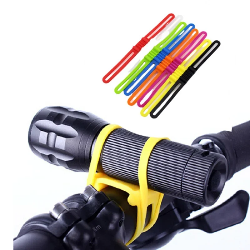 Bike Water Bottle Holder 20cm Elastic Silicone Phone Flashlight Bandage Multi-function Strap Buckle Cycling Bicycle Accessories